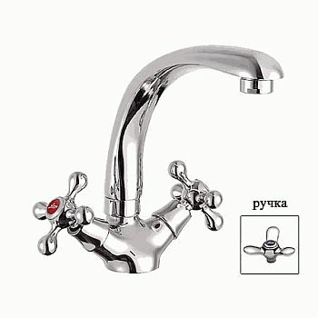 Смеситель Ledeme Н26 для кухни, с поворотным изливом, двухзахватный, хром L4412