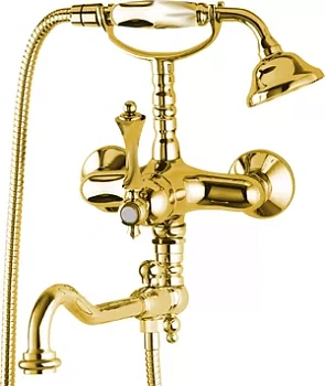 Смеситель CEZARES -VDFM2-03/24-M для ванны/душа, однорычажный, ручной душ, золото