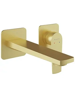 Смеситель для раковины Aqueduto LIN0450 встраиваемый, однозахватный, излив 193мм, шлиф. золото