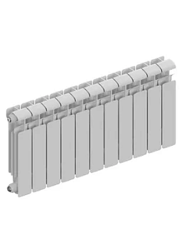 Радиатор алюминиевый RIFAR 350 (415х891х90) 11 секций, 1430 Вт, бок.подкл. белый