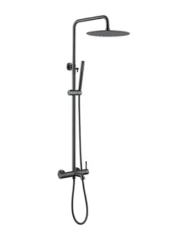 Душевая система Boheme 468-GM настенная, однозахватная, верхний/ручной душ, графит