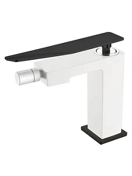 Смеситель Boheme 146-WB.2 для биде, на 1 отверстие, однозахватный, белый+чёрный