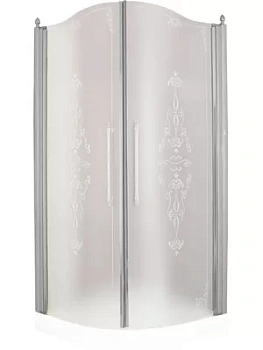 Душевой уголок Migliore (900х900х1950) стекло прозрачное+декор, хром 20422