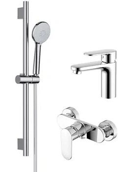 Сет Aquatek 3в1 Cмеситель д/раковины AQ1810CR+Смеситель д/ванны AQ1860CR+Душ. гарнитур AQ2017CR (Арт: AQ1831CR)