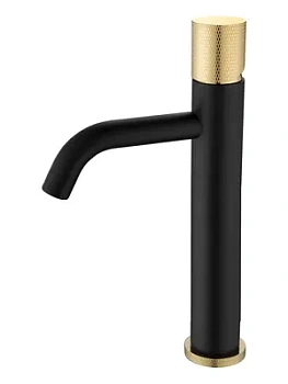 Смеситель Boheme 122-BG.2 для раковины, на 1 отверстие,однозахватный,ручка touch,черный+золото