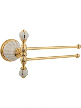 Migliore Полотенцедержатель двойной 20 см керамика белая, золото ML.OLV-60.624.BO.DO