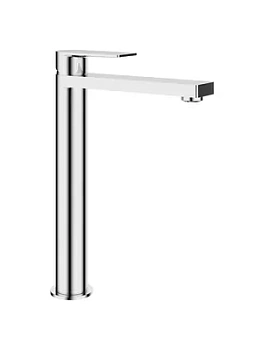 Смеситель для раковины Aqueduto GEO0300 однозахватный, высокий излив 238мм, цвет: хром