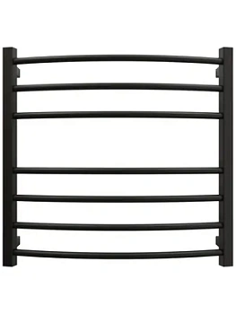 GROTA Полотенцесушитель "Лесенка" водяной 630x600 черный, нерж сталь, нижнее подкл, 1/2"