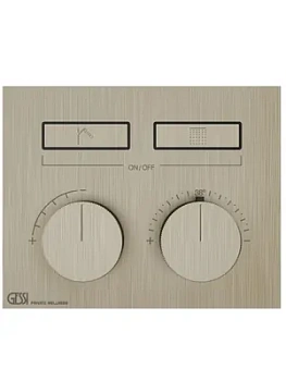 Смеситель Gessi 63004.149 встр., термостат, на 2 выхода, с кнопками, внешняя часть, никель