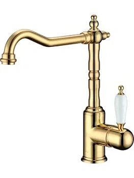 Смеситель Boheme Oro 102 для кухни, на 1 отверстие, однозахватный, золото