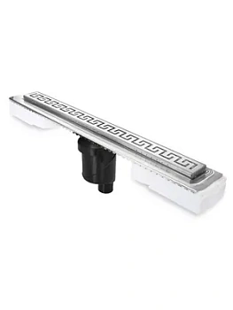 Душевой лоток BERGES 600, хром глянец, верт. выпуск S-сифон D50/105мм Н50мм, 091024