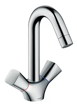 Смеситель Hansgrohe 71222000 для умывальника двухзахватный, донный клапан, излив 145мм, хром