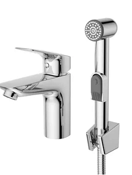 Смеситель для раковины BelBagno -LVM/HGN-CRM-W0 с гигиеническим душем, однозахватный, хром