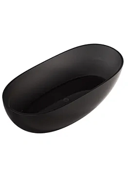 Прозрачная ванна Abber (1700х750) отдельностоящая, донный клапан, черная AT9703Onyx