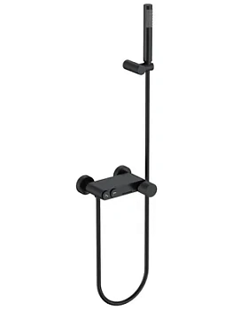 Смеситель Boheme 123-BB.4 для ванны/душа, настенный, с изливом, с ручным душем, черный