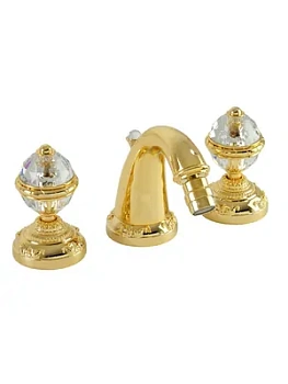 Смеситель для биде Migliore на 3 отверстия, золото/ручки Swarovski ML.CRS-3725.DO