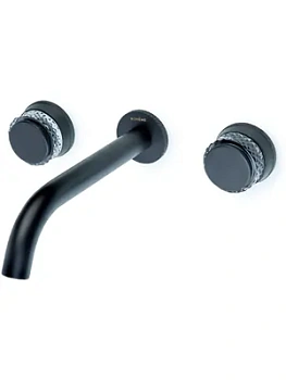 Смеситель Boheme 152-2-B-A для раковины, встраиваемый, двухзахватный, чёрный