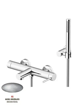 Смеситель GATTONI 9000/90NS для ванны/душа, настенный, никель браш