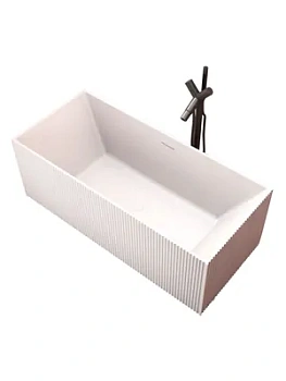 Ванна из искусственного камня Abber (1700x750) пристенная, слив-пер, белая AS9602