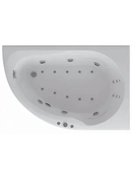 Ванна акриловая Акватек правая 150х100 гидро+аэромассаж,пневмоуправ,фронтал.панель,каркас,слив