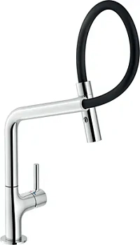 Смеситель NOBILI для кухни, гибкий излив с душем, хром/черный MP119400CR