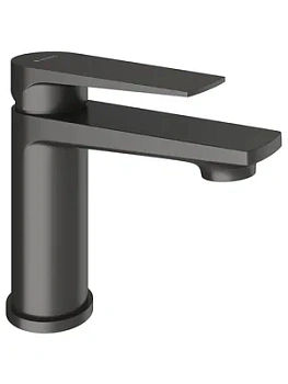 Смеситель для раковины Aqueduto LIN0245 однозахватный, низкий излив 106мм, оружейная сталь