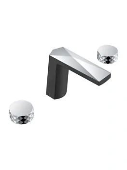 Смеситель Boheme для раковины, на 3 отверстия, двухзахватный, хром черный 150-BCR-DIAMOND