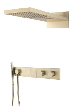 Душевая система Boheme 133-MG встраиваемая, термостат, верхний/ручной душ, золото матовое