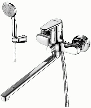 Смеситель для ванны/душа Lemark LM0351C однозахватный, поворот.излив 300мм, душ.комплект, хром