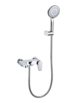 Смеситель Boheme Spectre 453-CR для ванны/душа, настенный, однозахватный, с ручным душем, хром