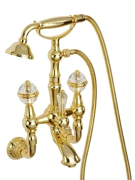 Смеситель для ванны/душа Migliore настенный, золото/ручки Swarovski ML.CRS-3702.DO