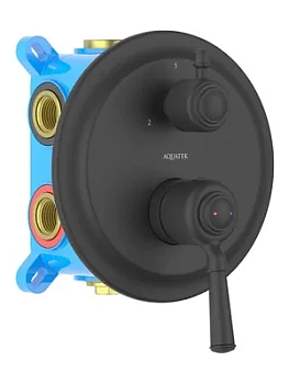 Смеситель для ванны/душа Aquatek AQ1547MB встраиваемый, 3 режима, однозахватный, черный мат