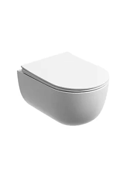 Унитаз подвесной Ceramicanova 490х355х320 без ободка, сиденье м/л, белый матовый CN6063MW