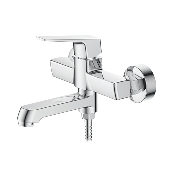 Смеситель Ledemе H81 настенный, для ванны и душа, с душевой лейкой, однозахватный, хром L3181