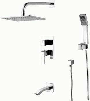 Душевая система Lemark LM4522C встраиваемая, ванна/душ, верхний/ручной душ, хром