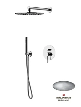 Душевая система GATTONI 9190/PDNS встраиваемая, верхний и ручной душ, никель браш