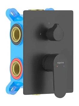 Смеситель для ванны/душа Aquatek AQ1247MB встраиваемый, 3 режима, однозахватный, черный мат