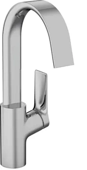 Смеситель Hansgrohe 75030000 для раковины, поворотный излив 210, сливной гарнитур, хром