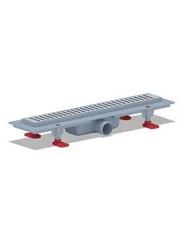 Лоток душевой АНИ Пласт 450х62 пластик, сухой затвор, решетка Бимс нерж.сталь матовая TLQ1445M