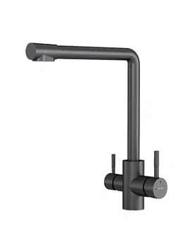 Смеситель для кухни AM.PM F85B05722 L-образный излив, с каналом для фильтр. воды, черный мат