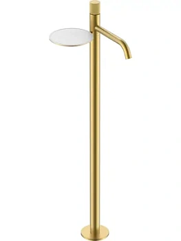 Смеситель Boheme 120-MG.3 для раковины, напольный, однозахватный, ручка linea, золото мат