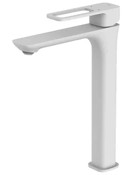 Смеситель Iddis SLIWT01i01 для умывальника, высокий, однозахватный, цвет: белый матовый