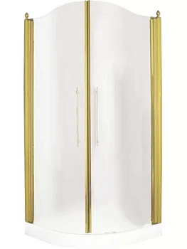 Душевой уголок Migliore (900х900х1950) стекло прозрачное, золото 22711