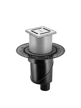 Трап душевой BERGES Norma 100х100, хр. глянец, верт. выпуск S-сифон D50/105мм Н30/80мм, 091058