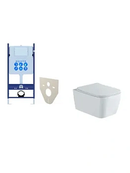 Комплект инсталляции Aquatek ECO Standart с подвесным унитазом и сиденьем INS-0000014+AQ1148N-00