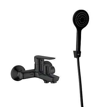 Смеситель для ванны/душа ESKO Black LG54B настенный, однозахватный, короткий излив, черный