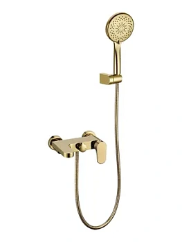 Смеситель Boheme 453-G для ванны/душа, настенный, однозахватный, с ручным душем, золото