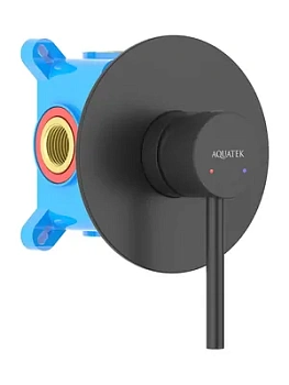 Смеситель для душа Aquatek AQ1366MB встраиваемый, однозахватный, цвет: черный матовый