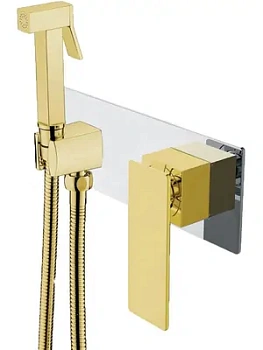 Смеситель Boheme 147-CRG.2 встраиваемый, с гигиеническим душем, однозахватный, хром+золото