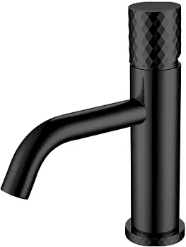 Смеситель Boheme 121-BB для раковины, на 1 отверстие, однозахватный, ручка diamond, черный